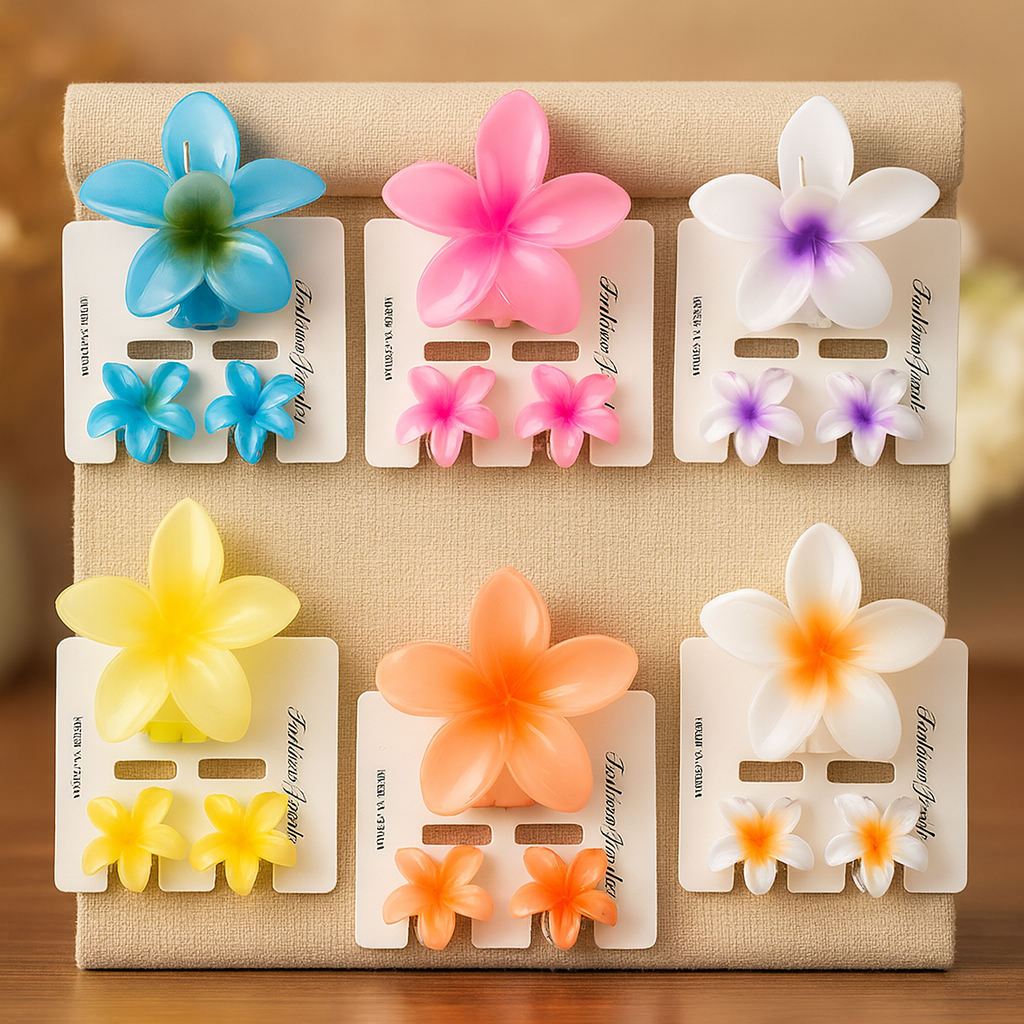 Pinces à cheveux brillantes fleurs