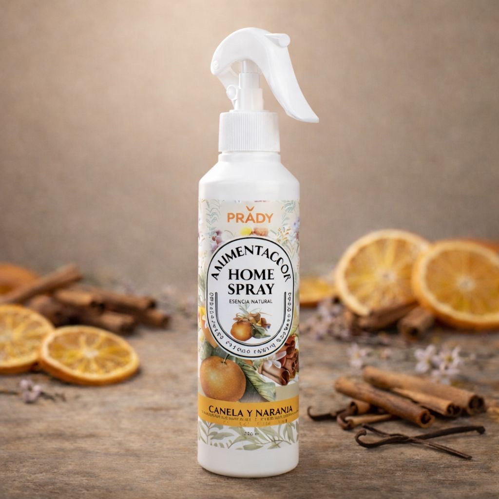 Spray d’ambiance maison tissu et voiture cannelle orange